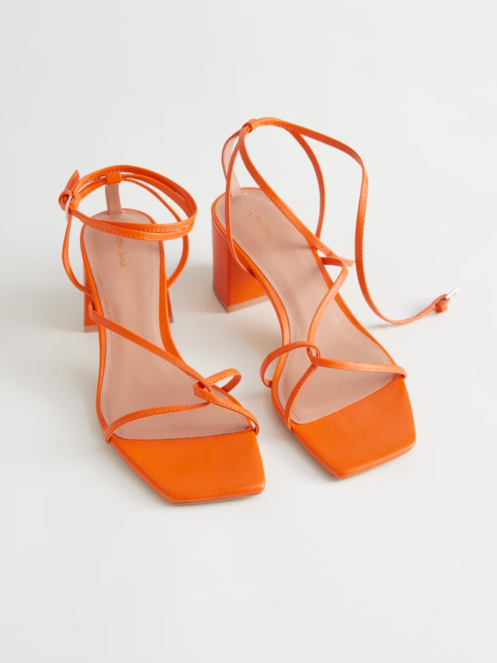 &Other Stories STRAPPY HEELED LEATHER SANDALS